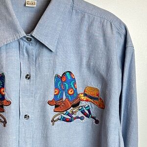Vintage Casey Coleman Rodeo  Western Embroidered Cowgirl‎ Blouse